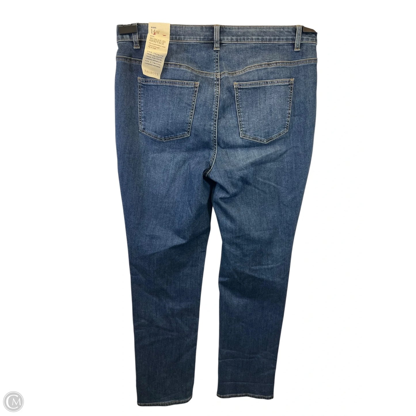 Jeans Straight By Talbots In Blue Denim, Size: 14