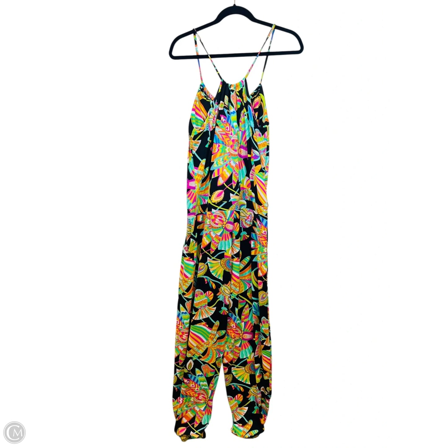 Jumpsuit Designer By Trina Turk In Black & Pink, Size: M