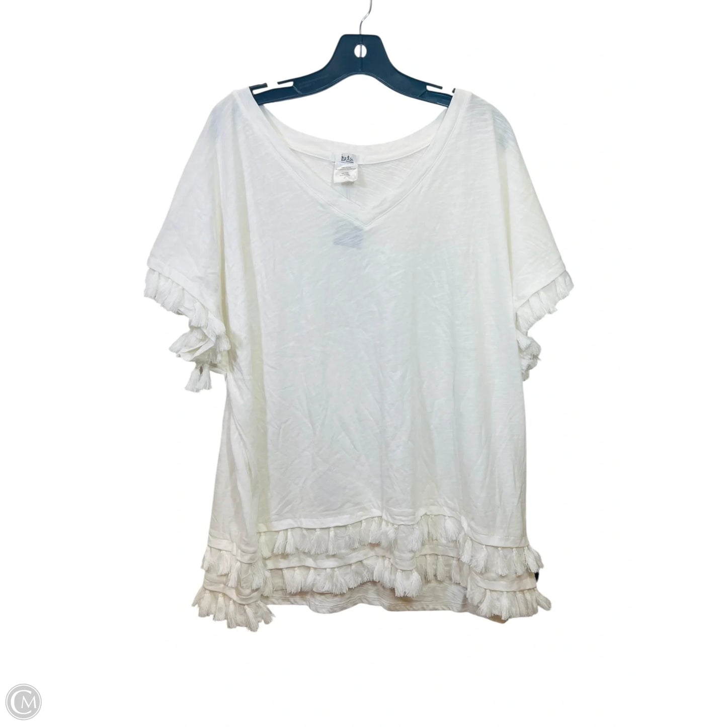 Top Short Sleeve By Isela In White, Size: 2x