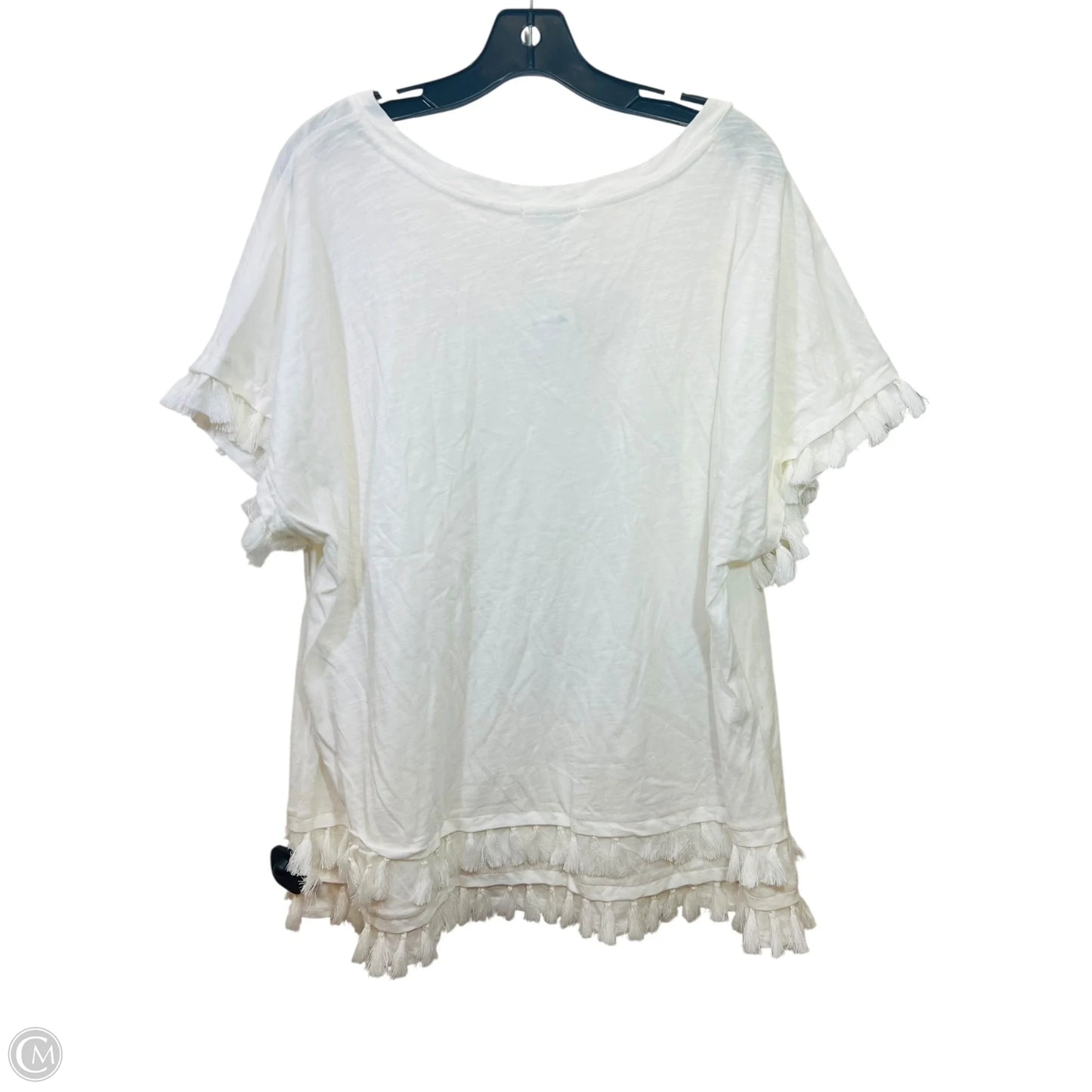 Top Short Sleeve By Isela In White, Size: 2x