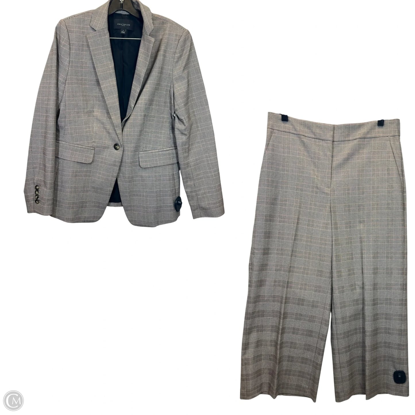 Pants Suit 2pc By Ann Taylor In Plaid Pattern, Size: 8