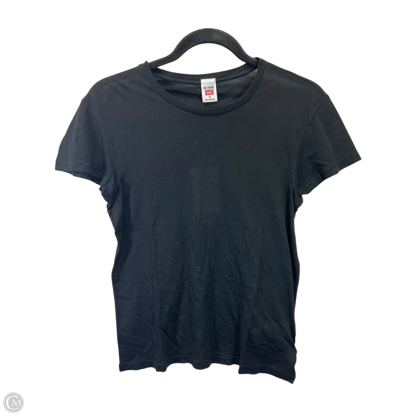 Top Short Sleeve Designer By Re/done In Black, Size: M