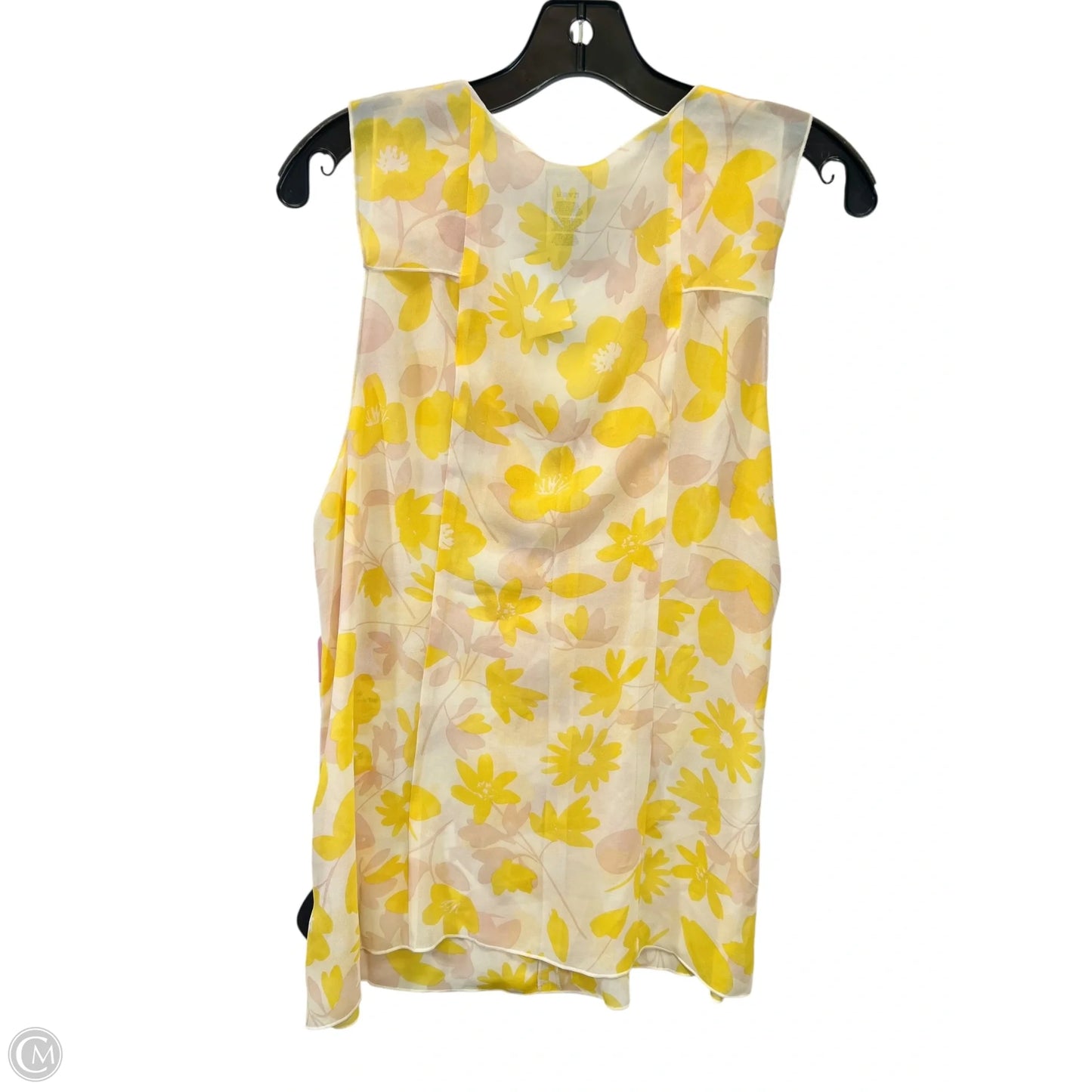 Top Sleeveless By Cabi In Pink & Yellow, Size: M