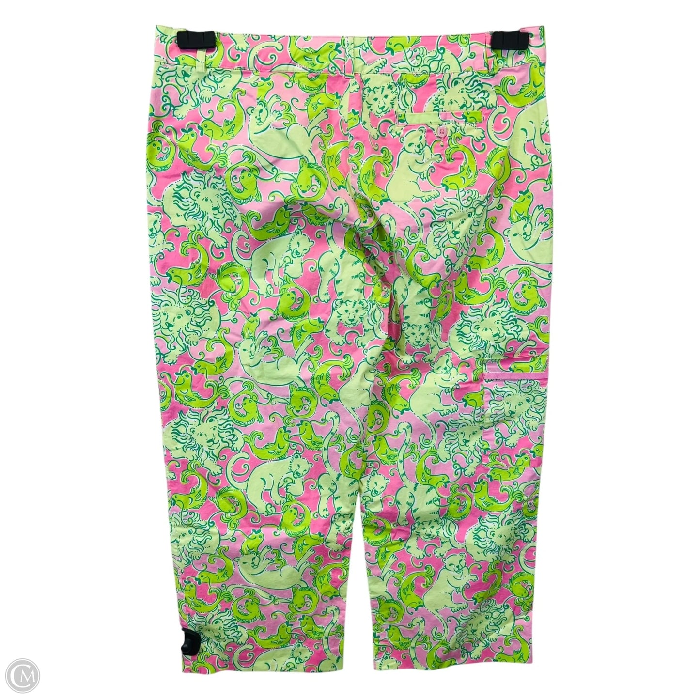 Pants Cropped By Lilly Pulitzer In Green & Pink, Size: 12