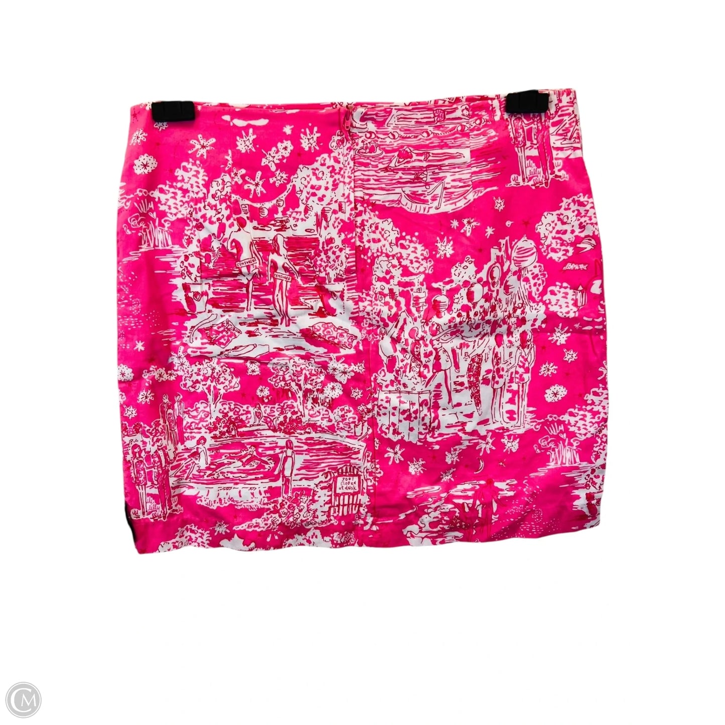 Skirt Mini & Short By Lilly Pulitzer In Pink & White, Size: L