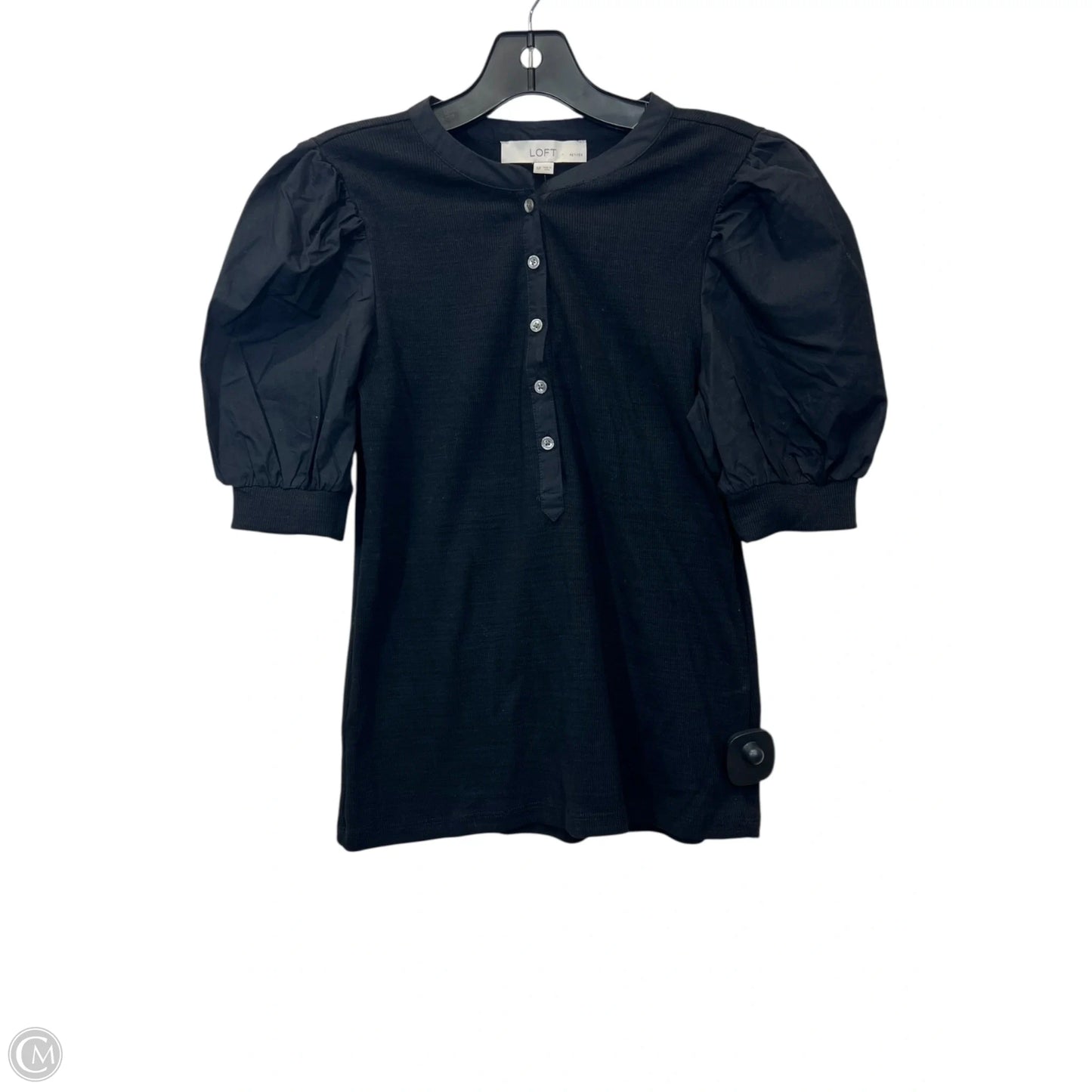 Top Short Sleeve By Loft In Black, Size: Sp