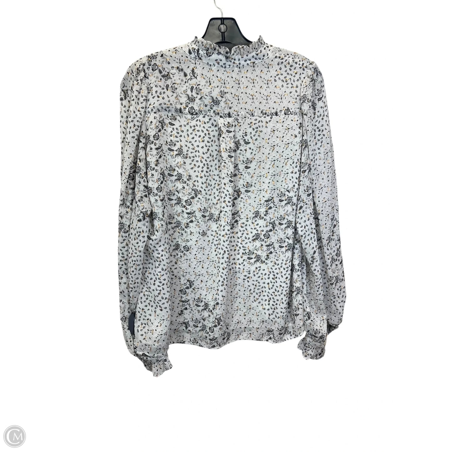 Top Long Sleeve By Maison d’Amélie In Black & Grey, Size: M