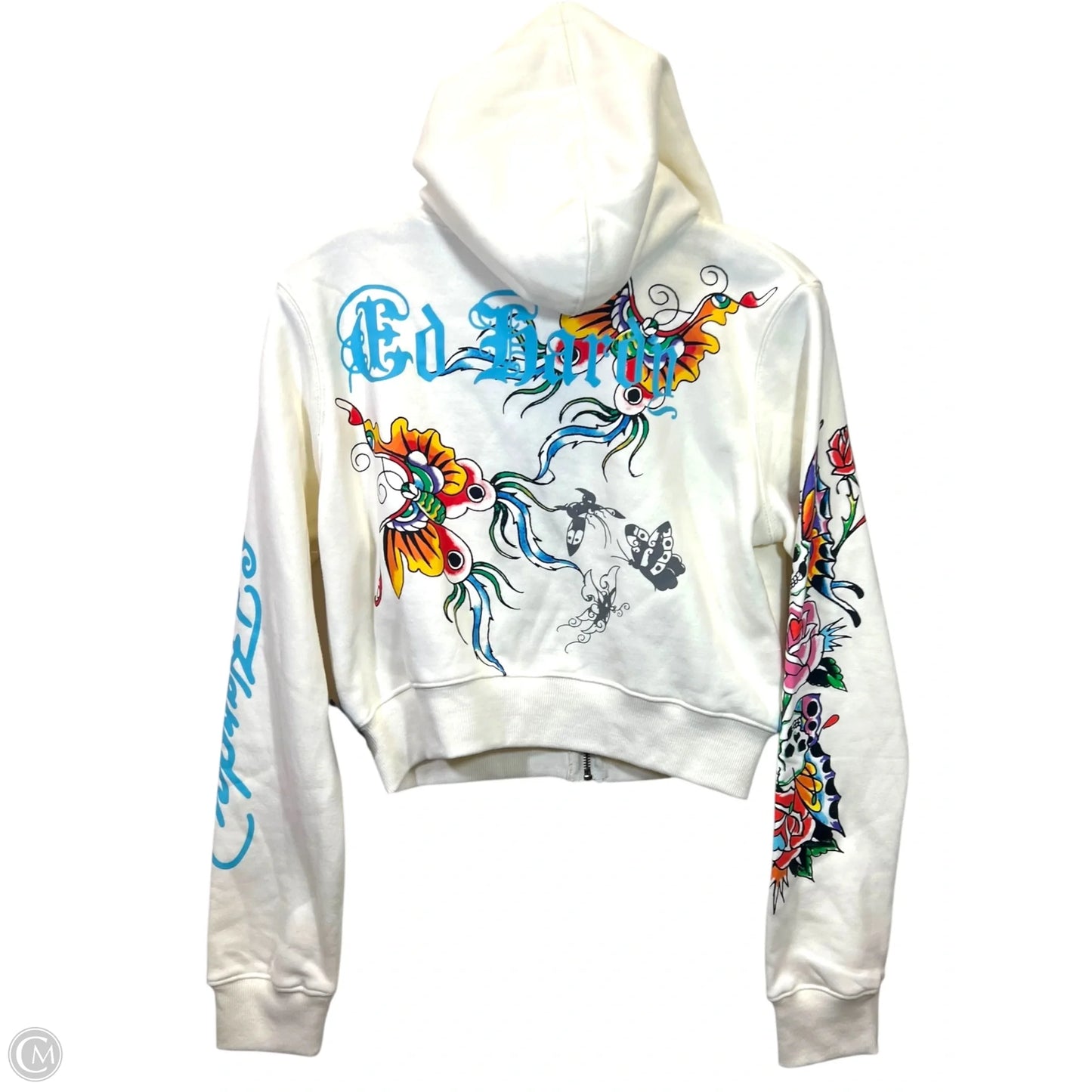 Jacket Other By Ed Hardy In Blue & Cream, Size: L