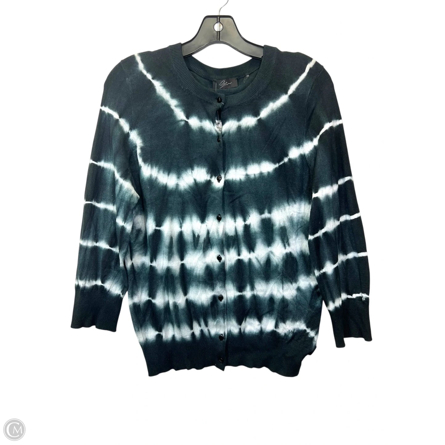Cardigan By Elan In Tie Dye Print, Size: Xl