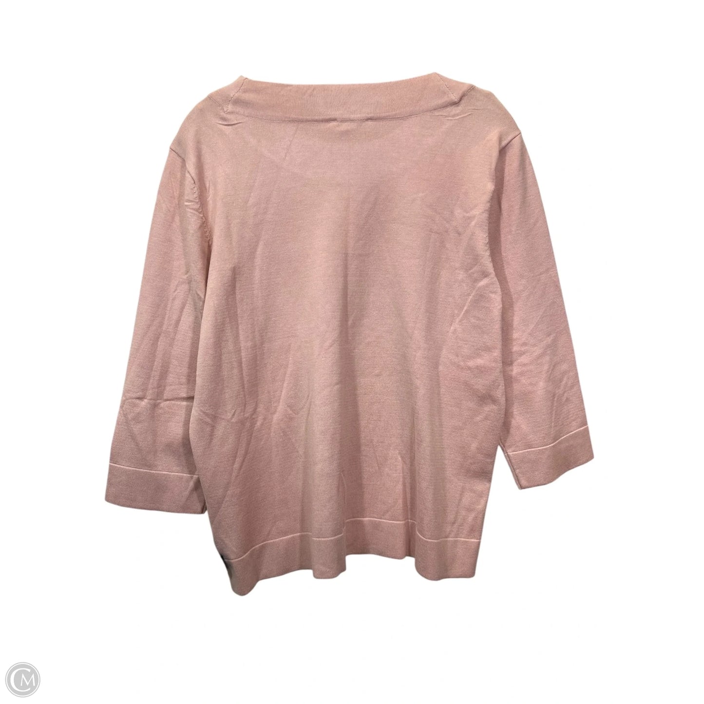 Top 3/4 Sleeve By Calvin Klein In Pink, Size: Xl