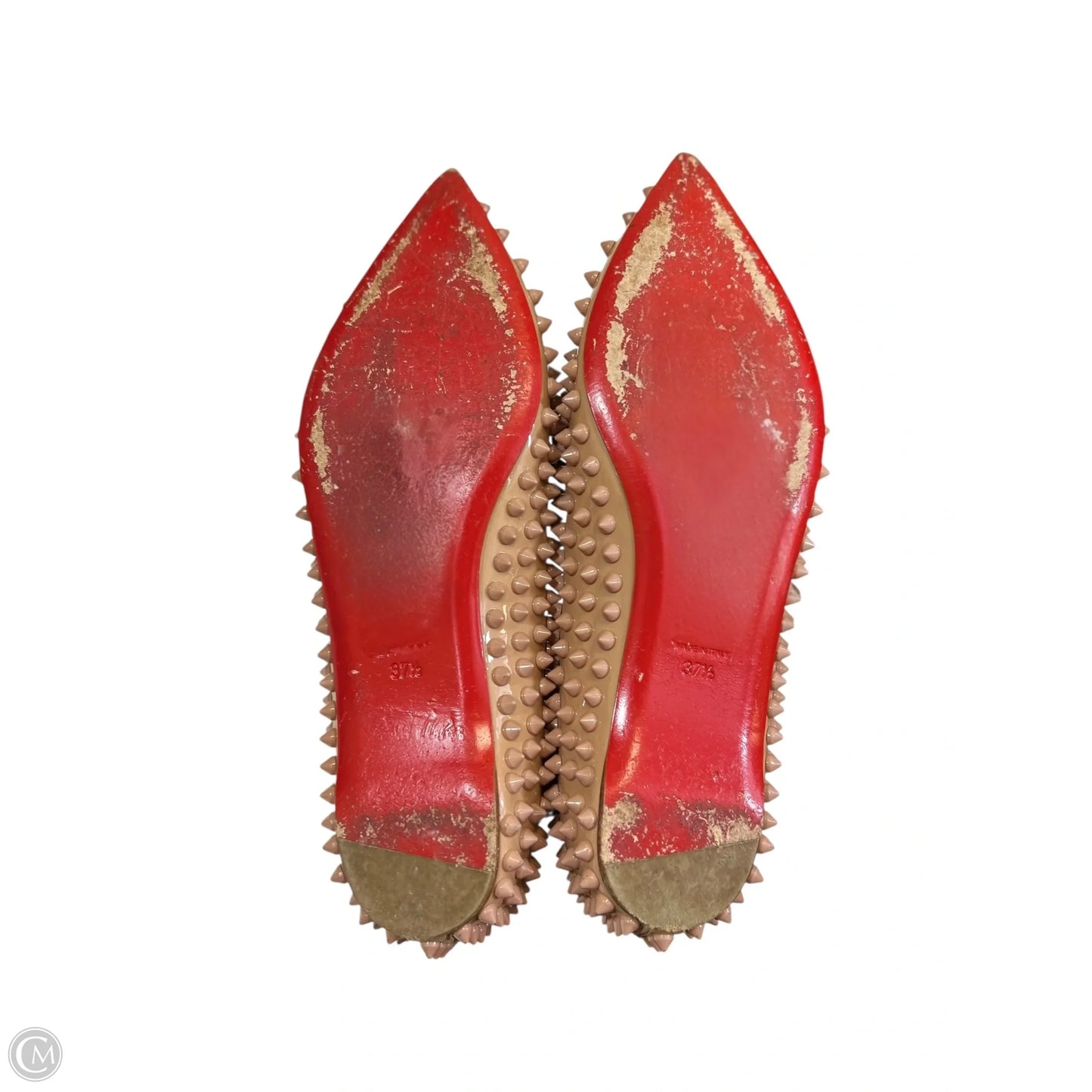 Shoes Luxury Designer By Christian Louboutin In Tan, Size: 7.5