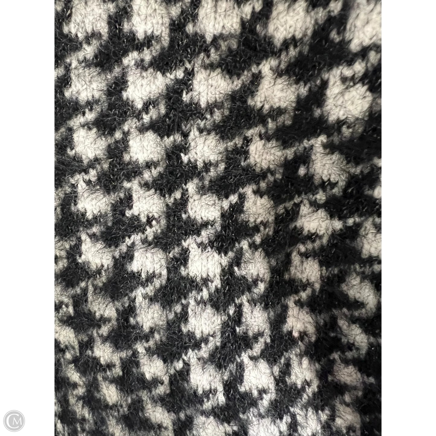 Sweater Cardigan Designer By Tahari In Black & White, Size: M