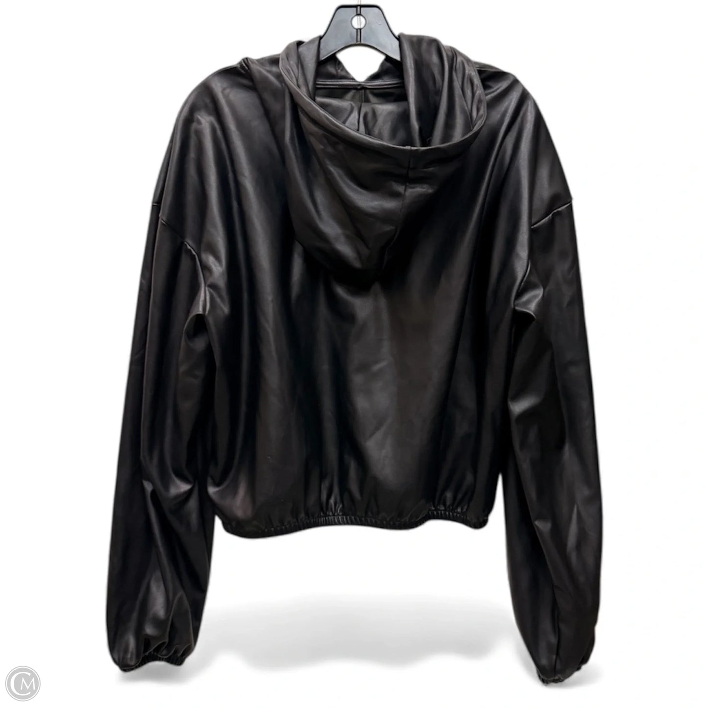 Vegan Leather Hoodie By Fabletics In Black, Size: L