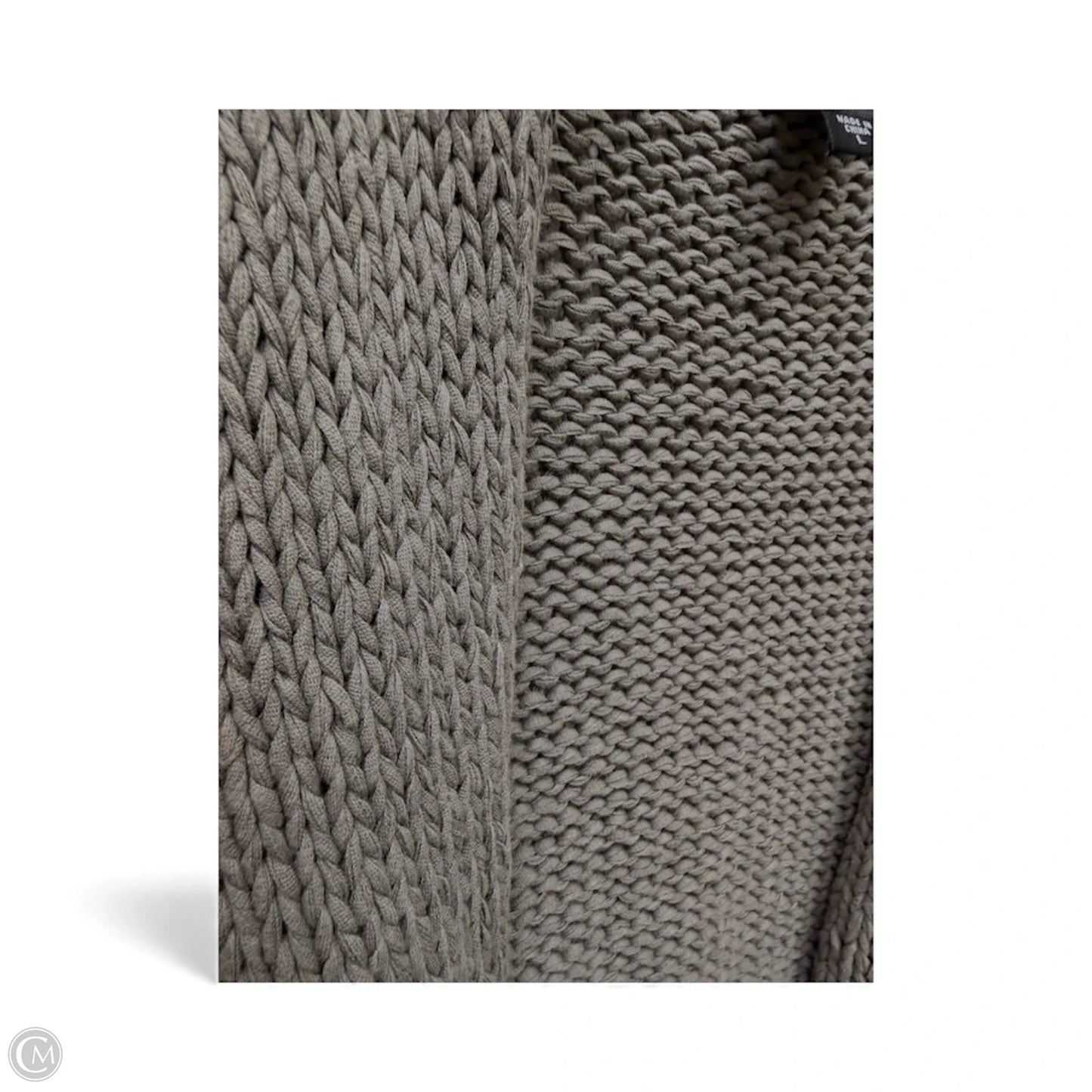 Sweater Cardigan Designer By Eileen Fisher In Taupe, Size: L