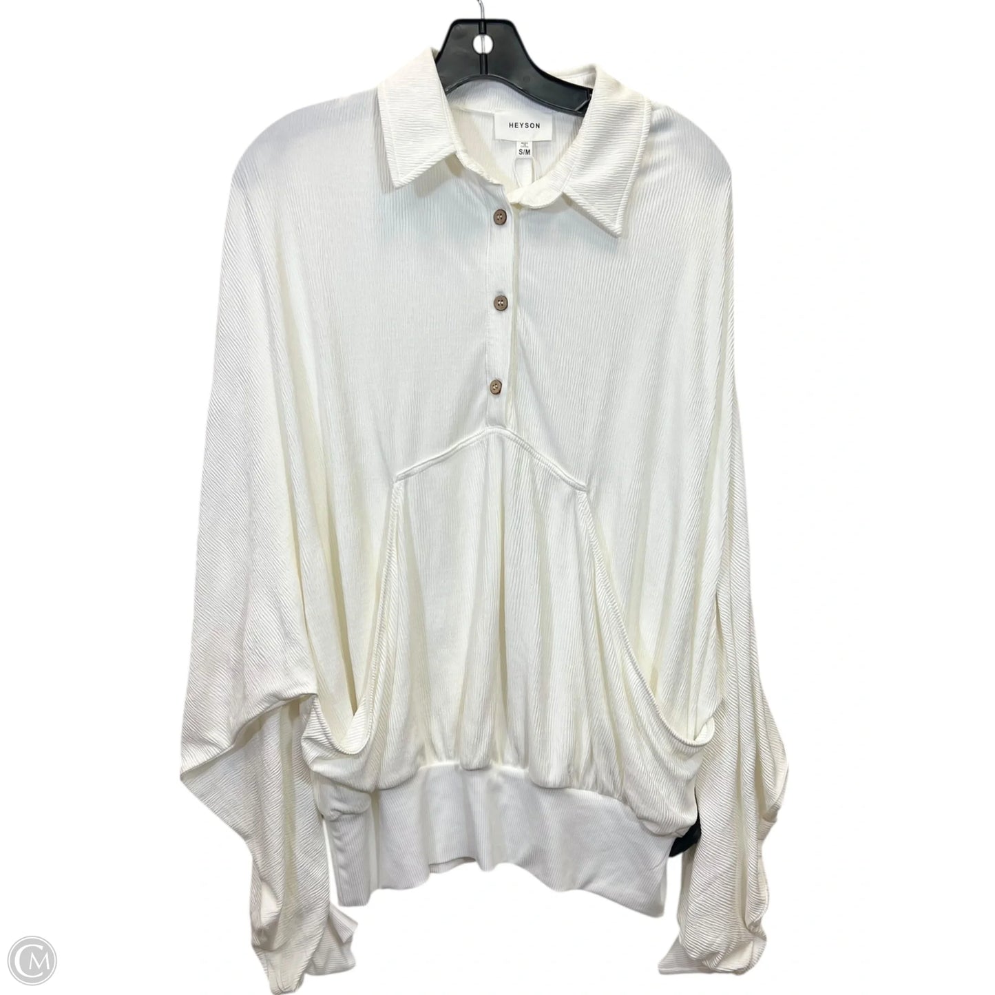 Top Long Sleeve By Heyson In White, Size: S