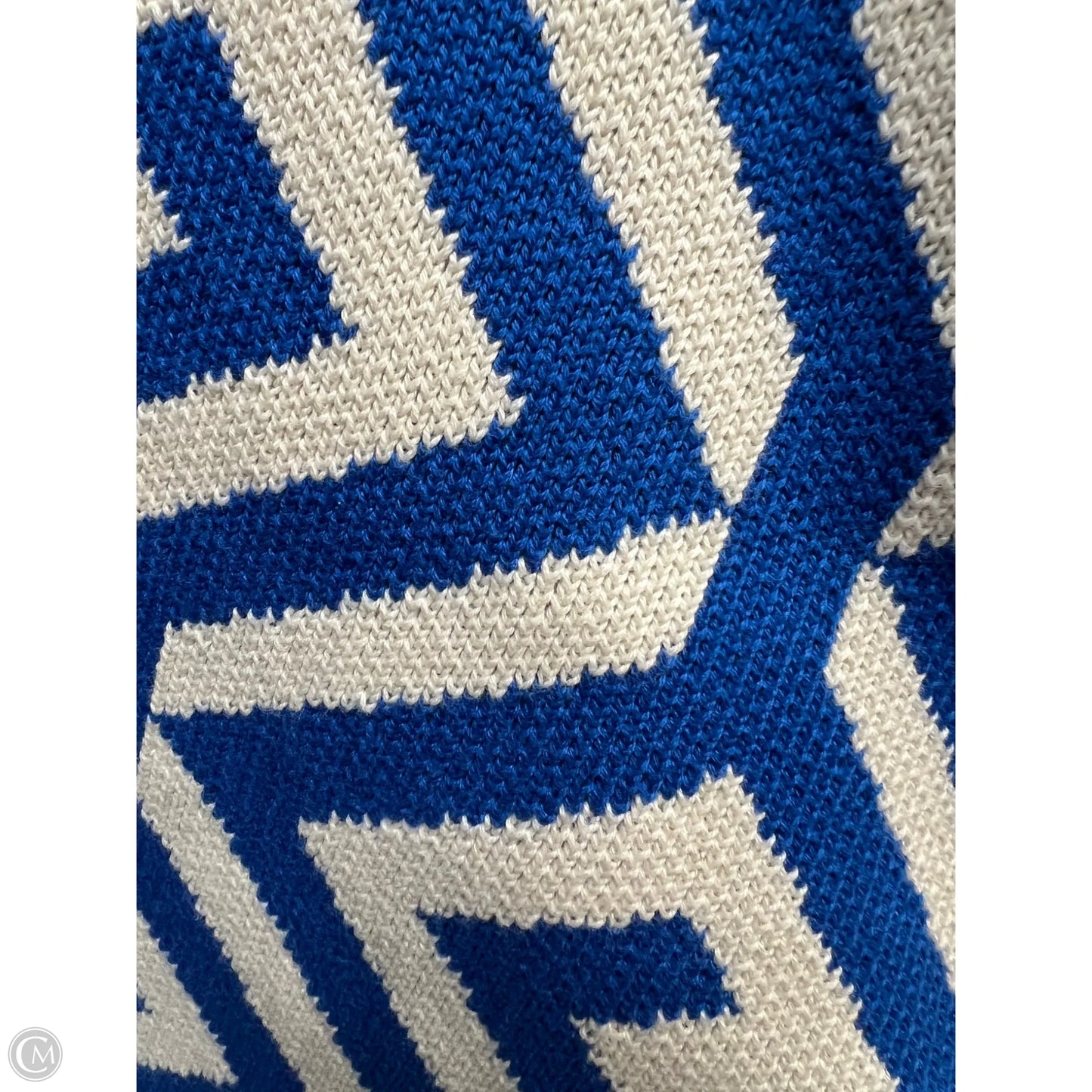 Blazer Designer By Boden In Blue & Cream, Size: Xl