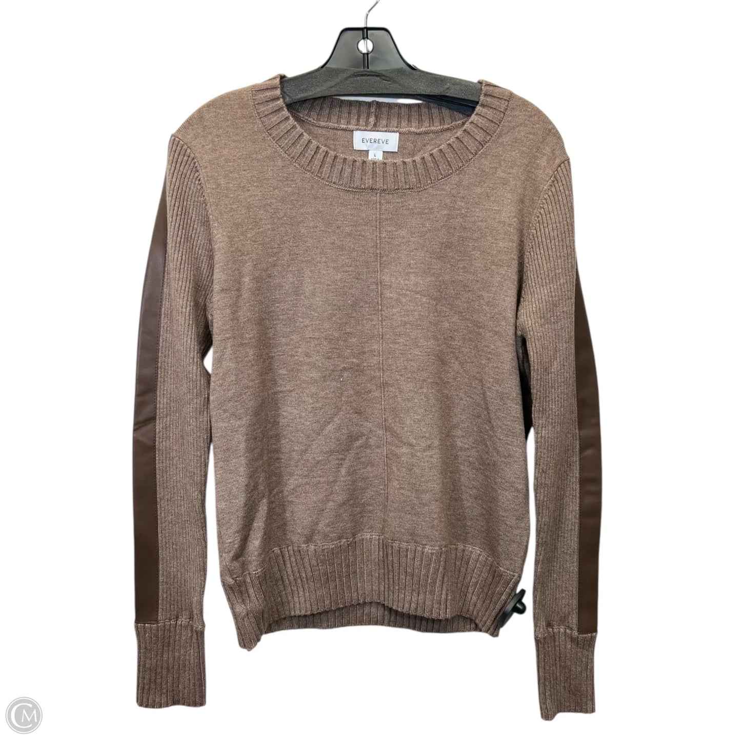 Top Long Sleeve By Evereve In Brown, Size: L