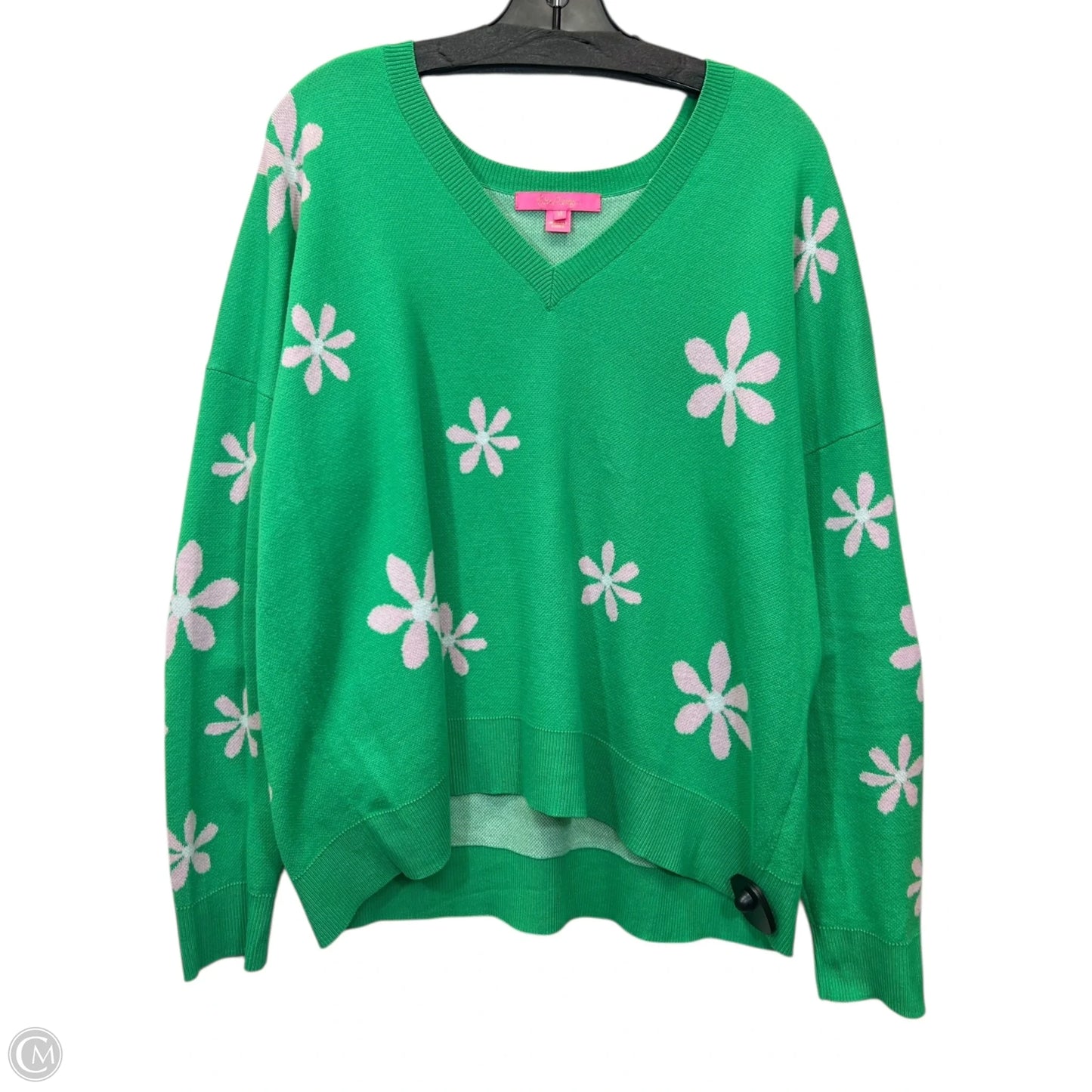 Sweater By Lilly Pulitzer In Green & Pink, Size: Xl