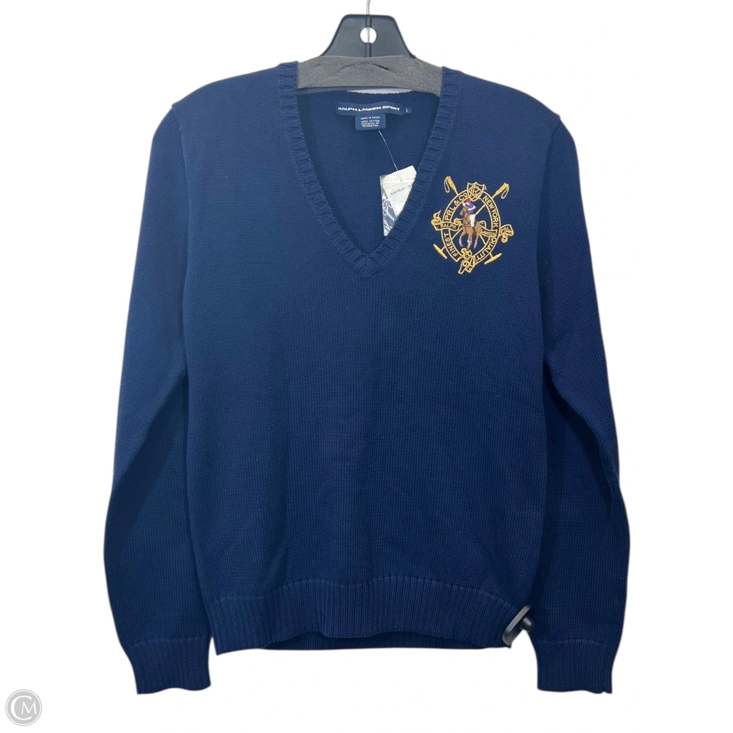 Sweater By Ralph Lauren In Navy, Size: L