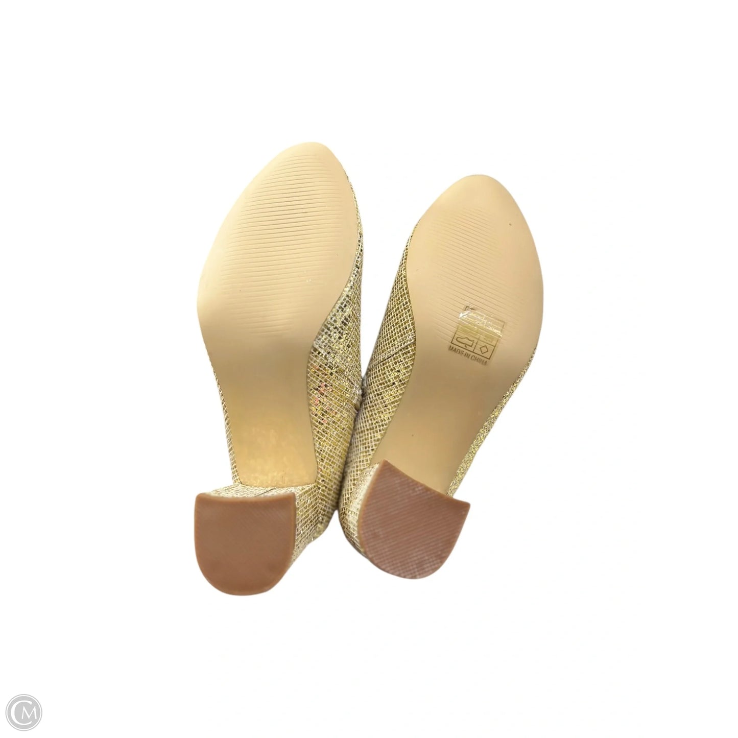 Boots Ankle Heels By Clothes Mentor In Gold, Size: 5