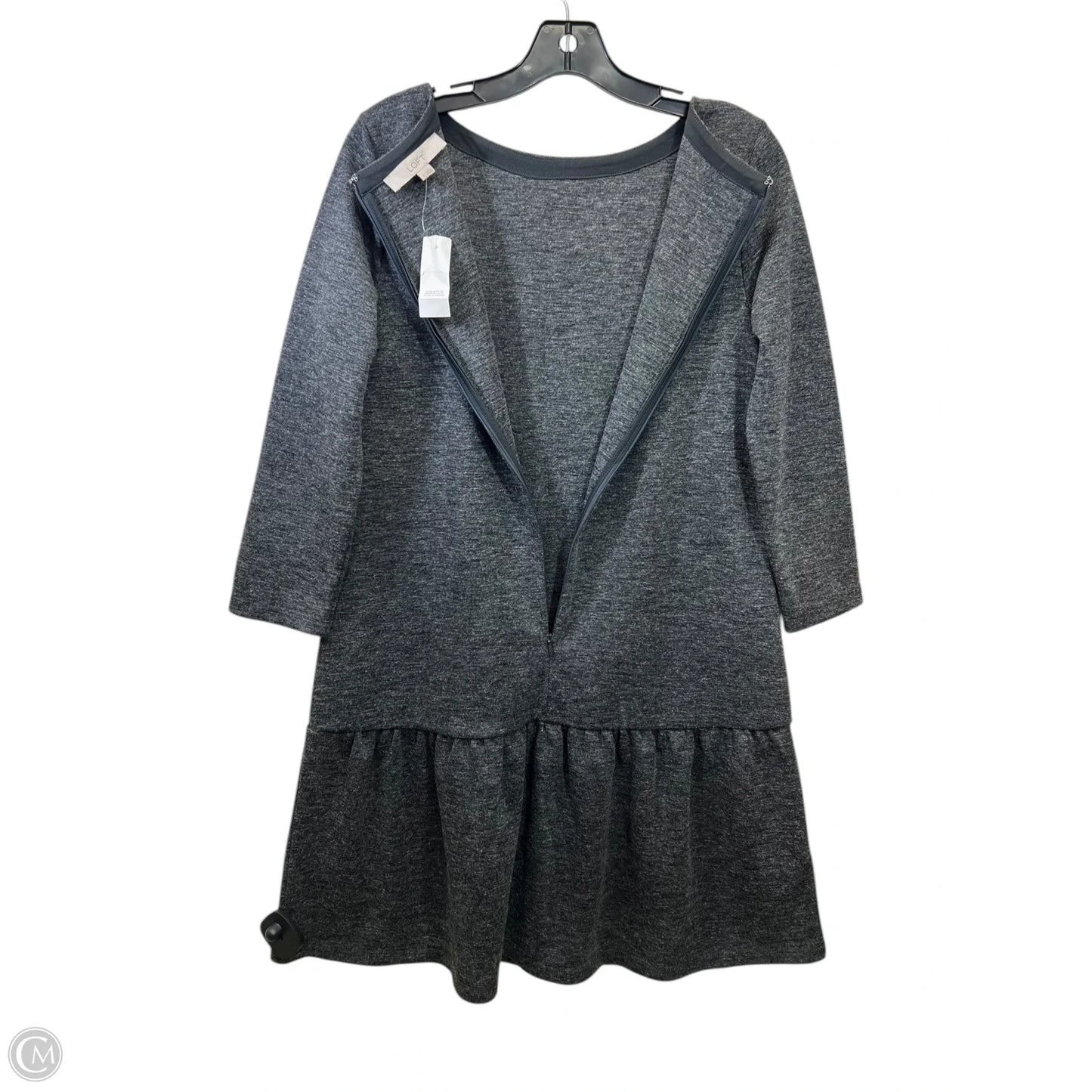 Dress Casual Midi By Loft In Grey, Size: S