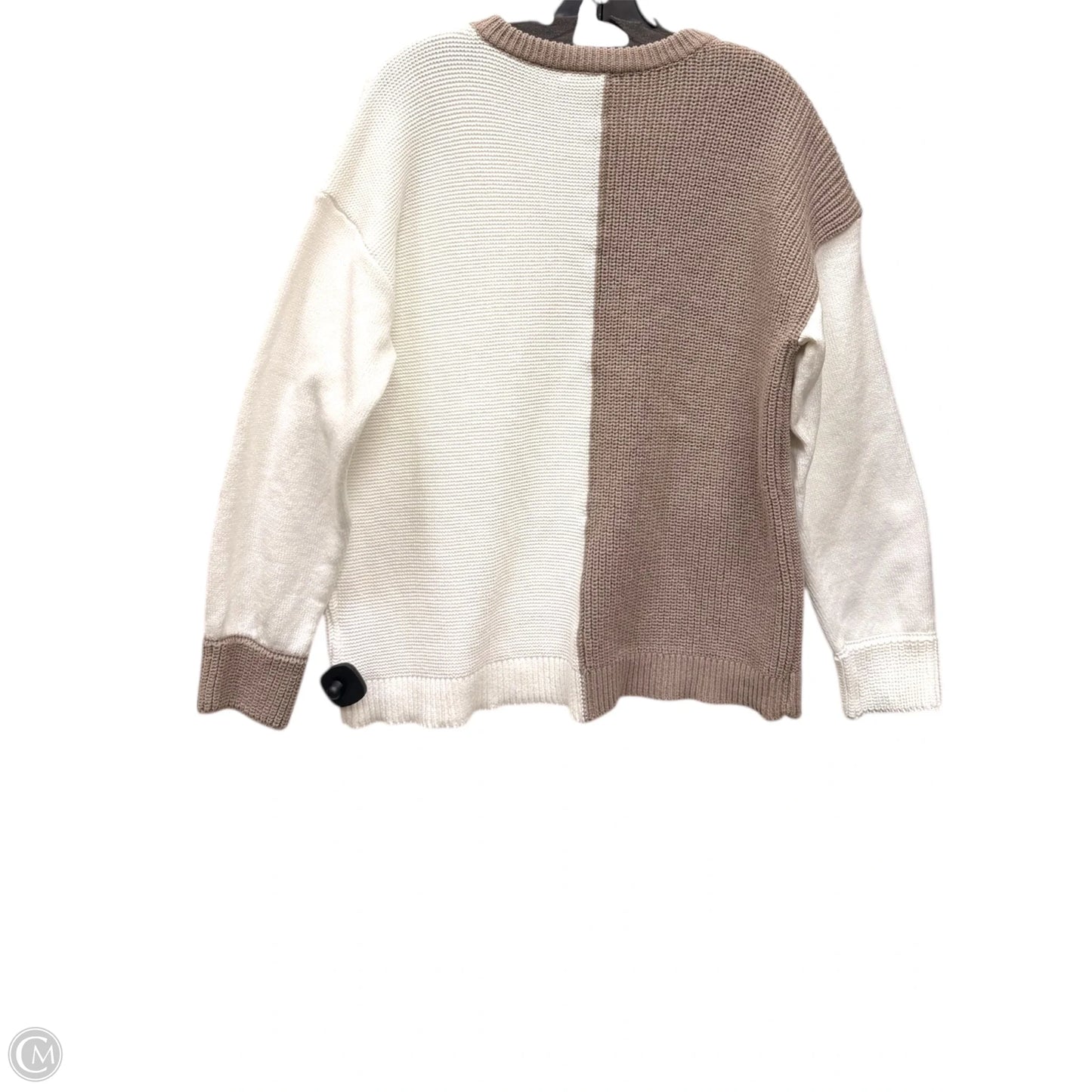 Sweater By Ee Some In Tan & White, Size: L
