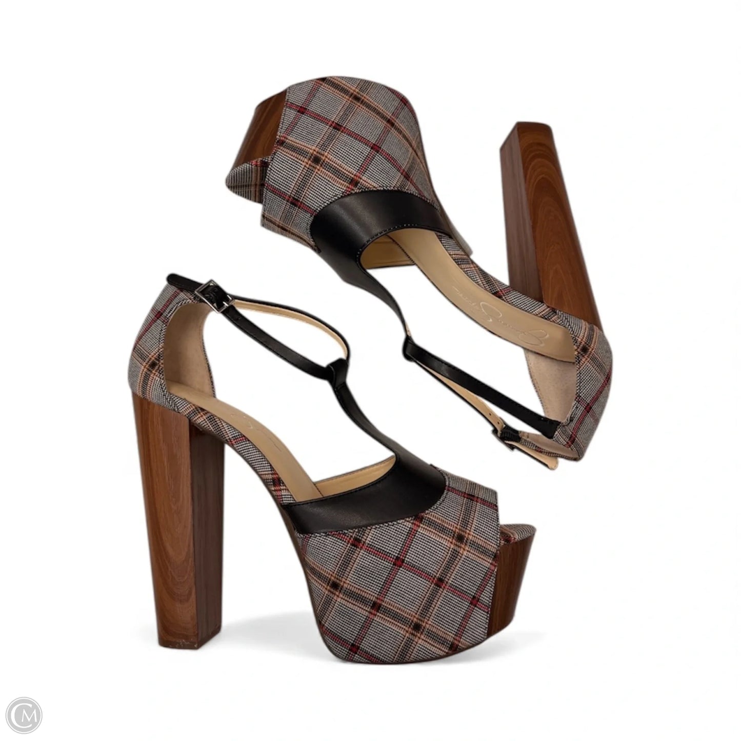 Shoes Heels Platform By Jessica Simpson In Plaid Pattern, Size: 10.5