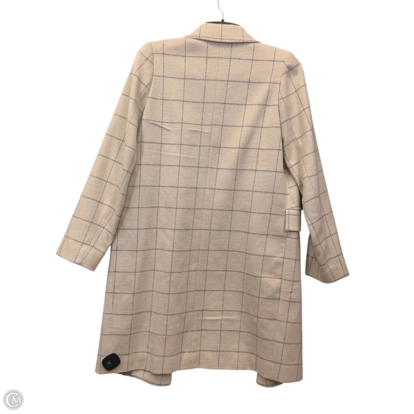 Coat Wool By Calvin Klein In Cream & Grey, Size: S