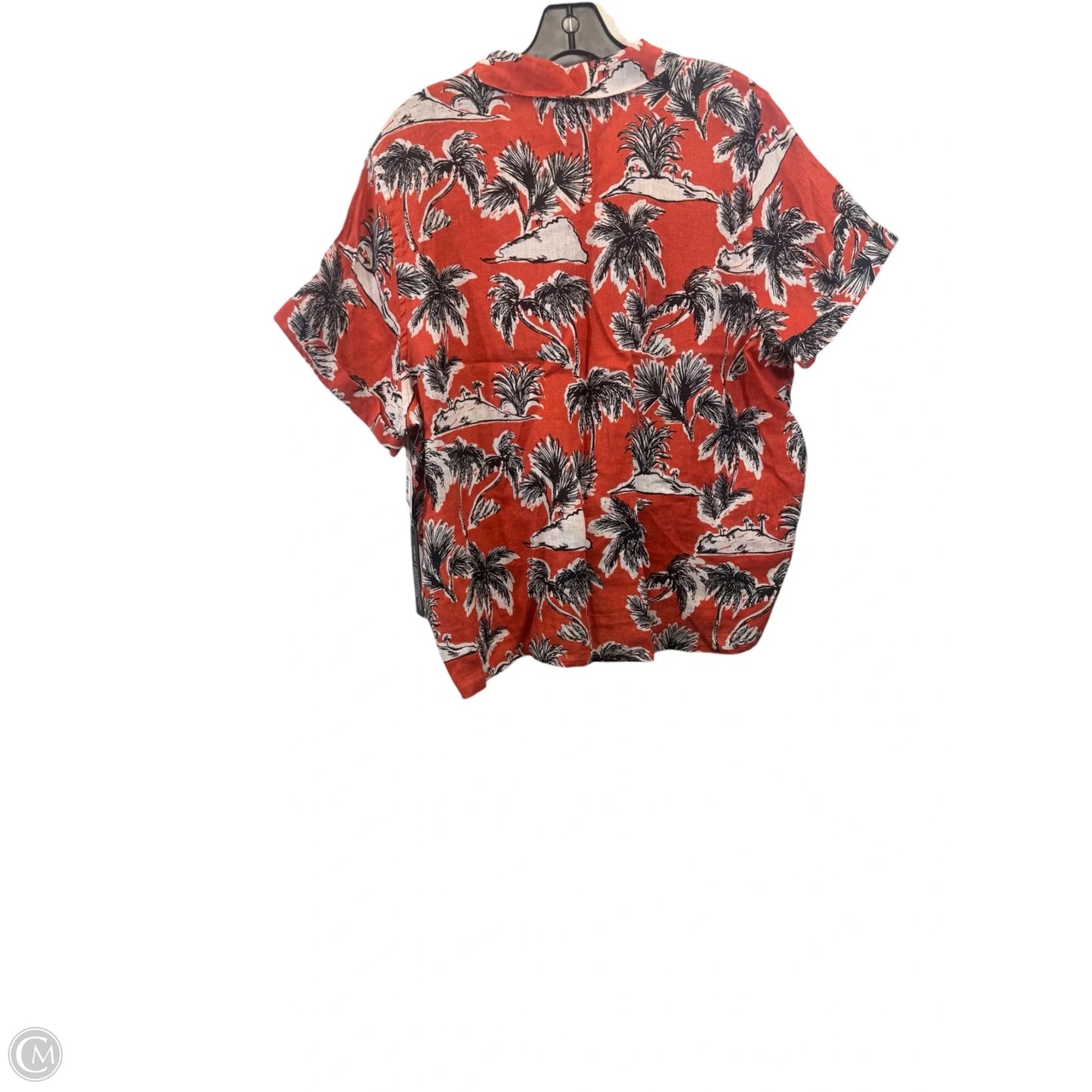 Top Short Sleeve By Tahari In Tropical Print, Size: Xl