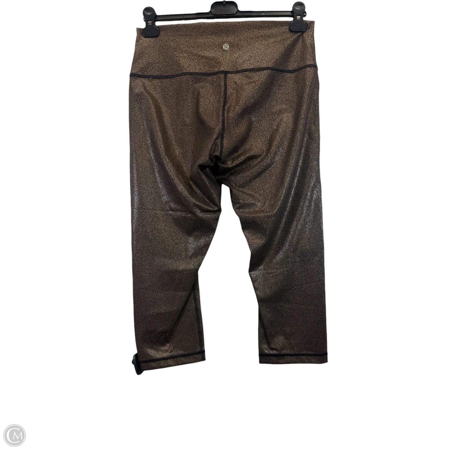 Athletic Leggings Capris By Lululemon In Black & Gold, Size: 12