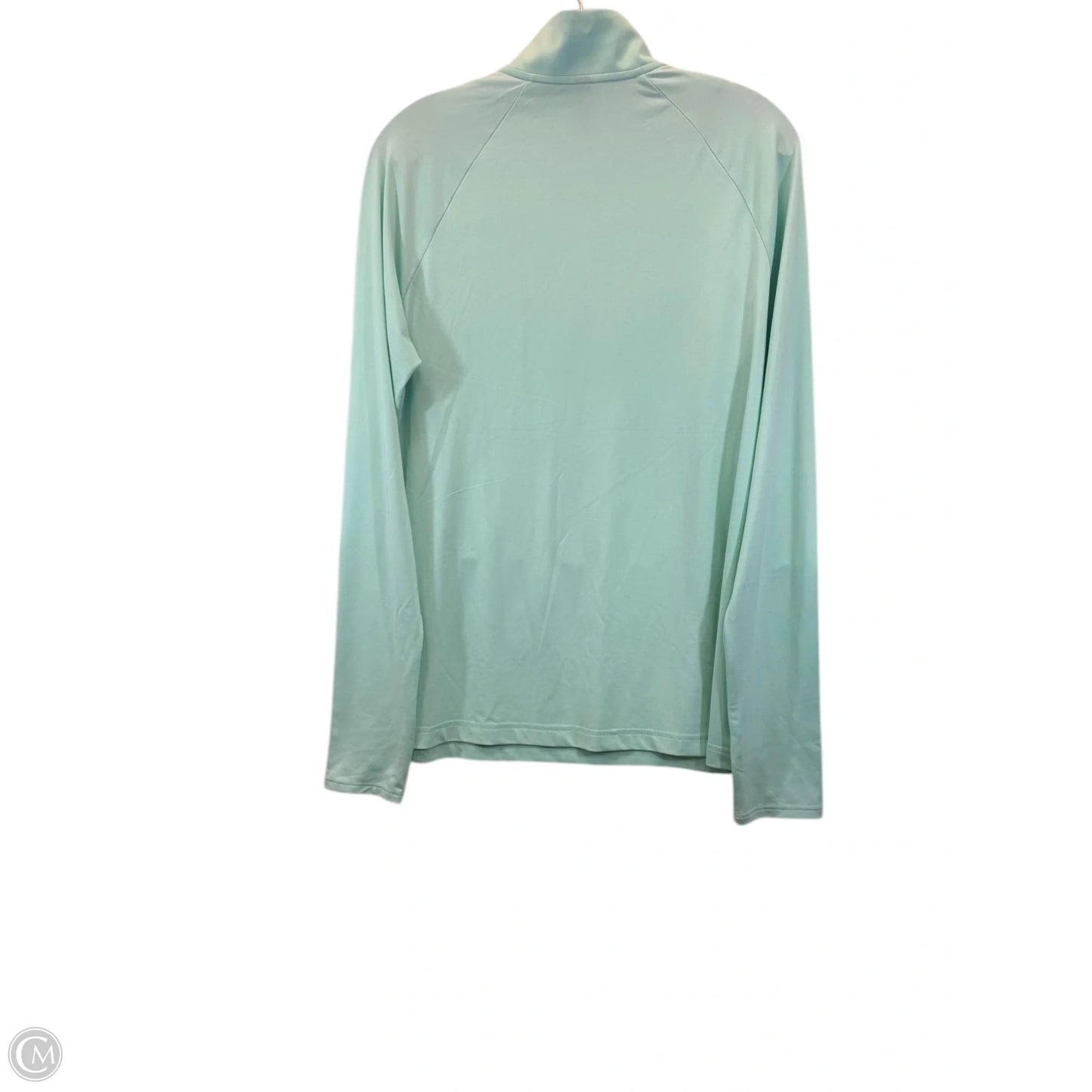 Athletic Top Long Sleeve Collar By Adidas In Green, Size: L