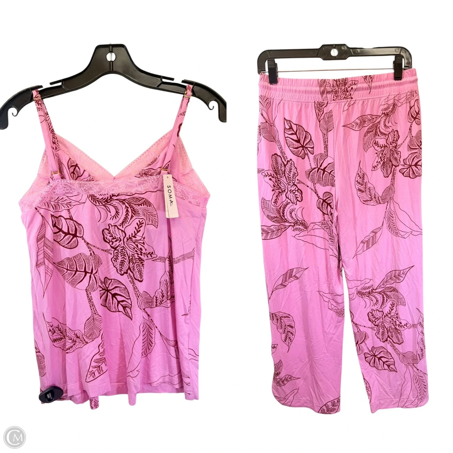 Pajamas 2pc By Soma In Tropical Print, Size: S