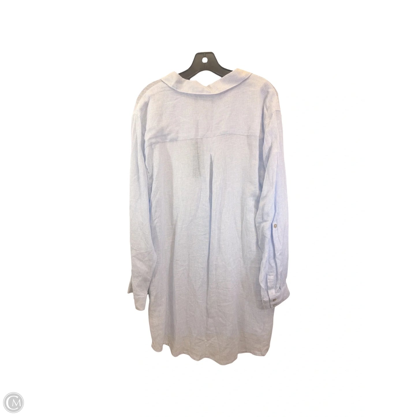 Dress / Long Tunic Long Sleeve By Tahari In Blue & White, Size: Xl