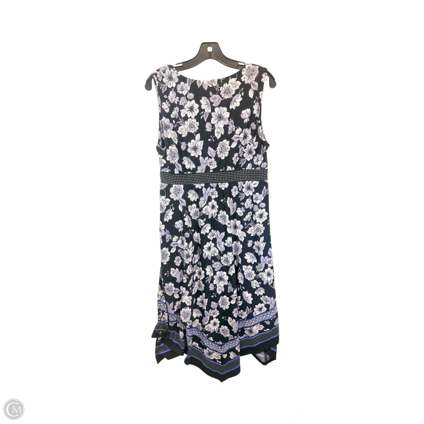 Dress Casual Midi By Soma In Black & Purple, Size: L