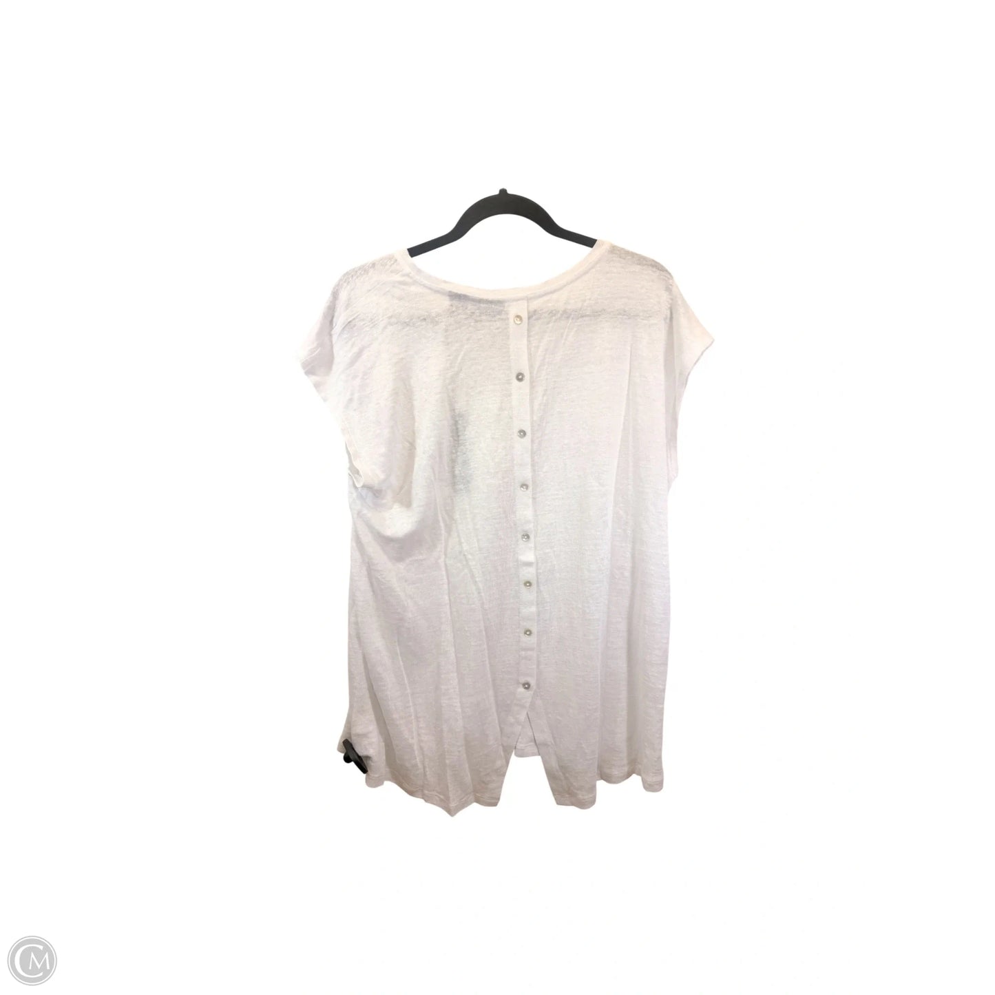 Top Short Sleeve By Tahari In White, Size: Xl
