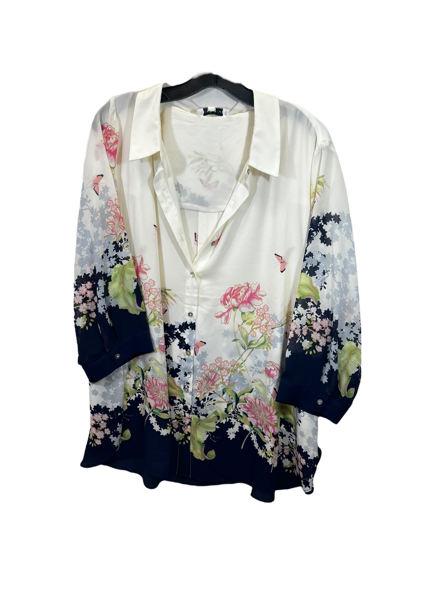 Top Short Sleeve By Rose And Olive In Floral Print, Size: 3x