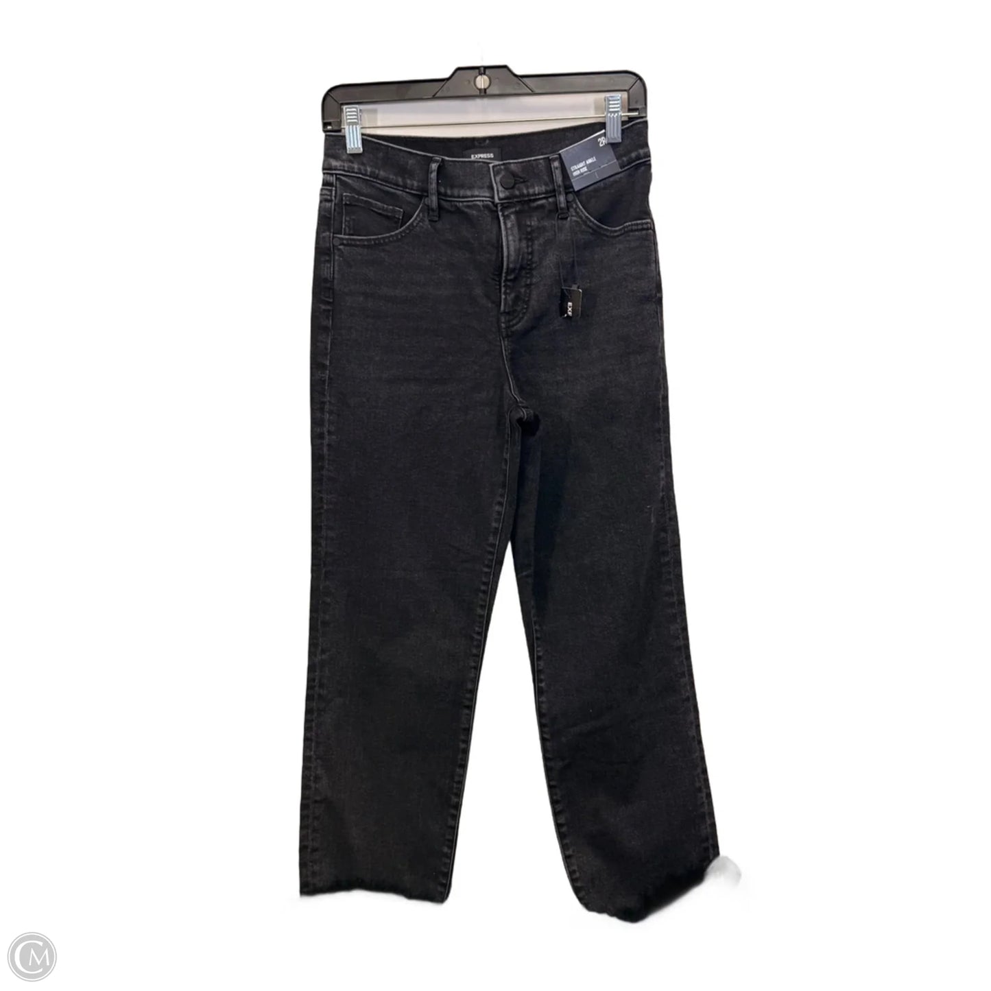 Jeans Straight By Express In Black Denim, Size: 2