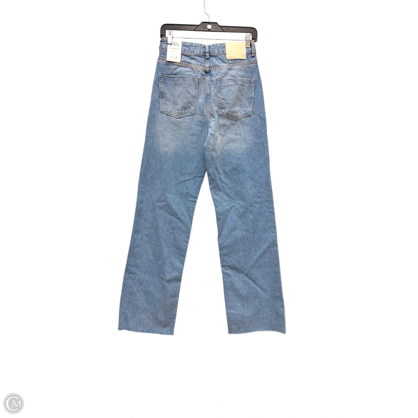 Jeans Straight By Zara In Blue Denim, Size: 4