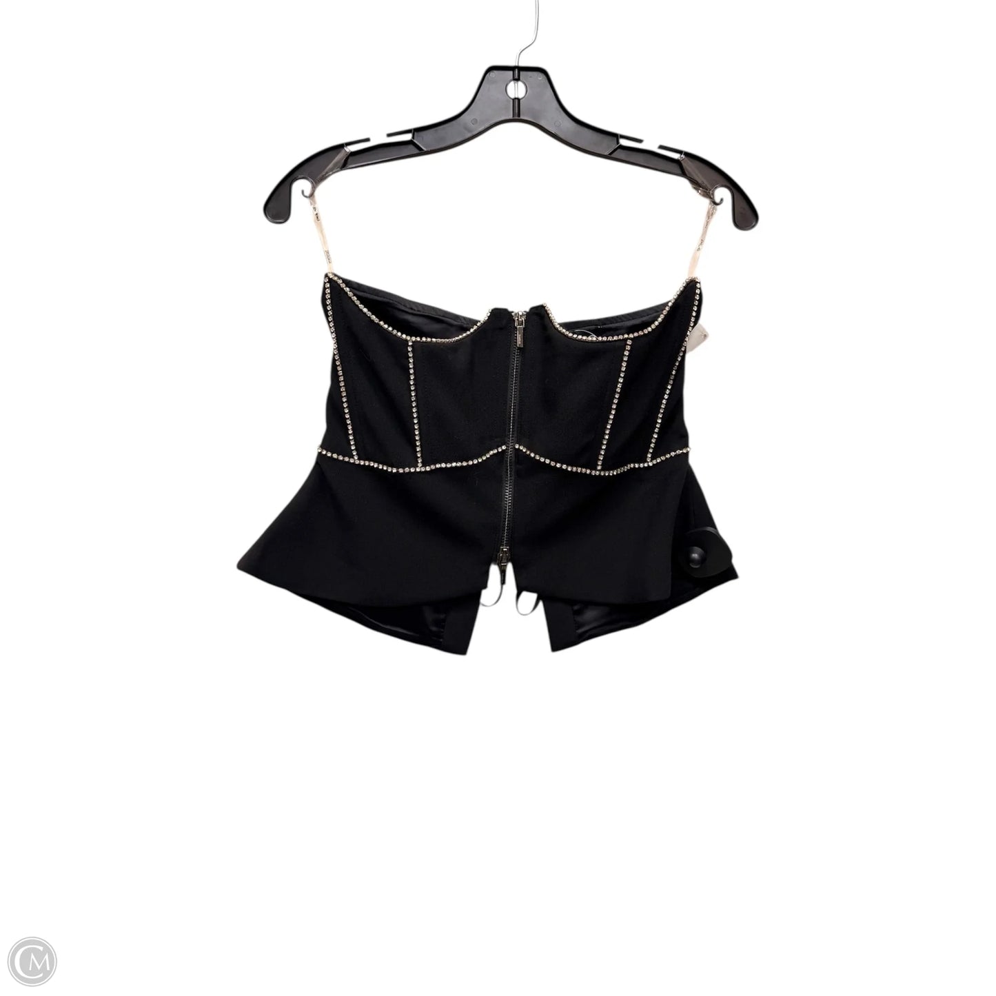 Top Sleeveless By Bebe In Black & Silver, Size: Xs