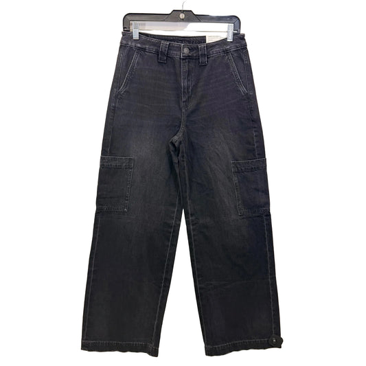 Jeans Wide Leg By American Eagle In Black Denim, Size: 4