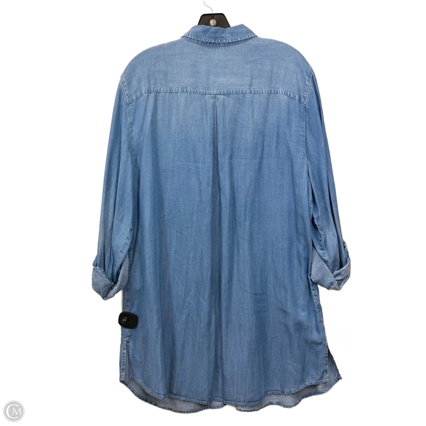 Dress Casual Midi By Chicos In Blue Denim, Size: Xl