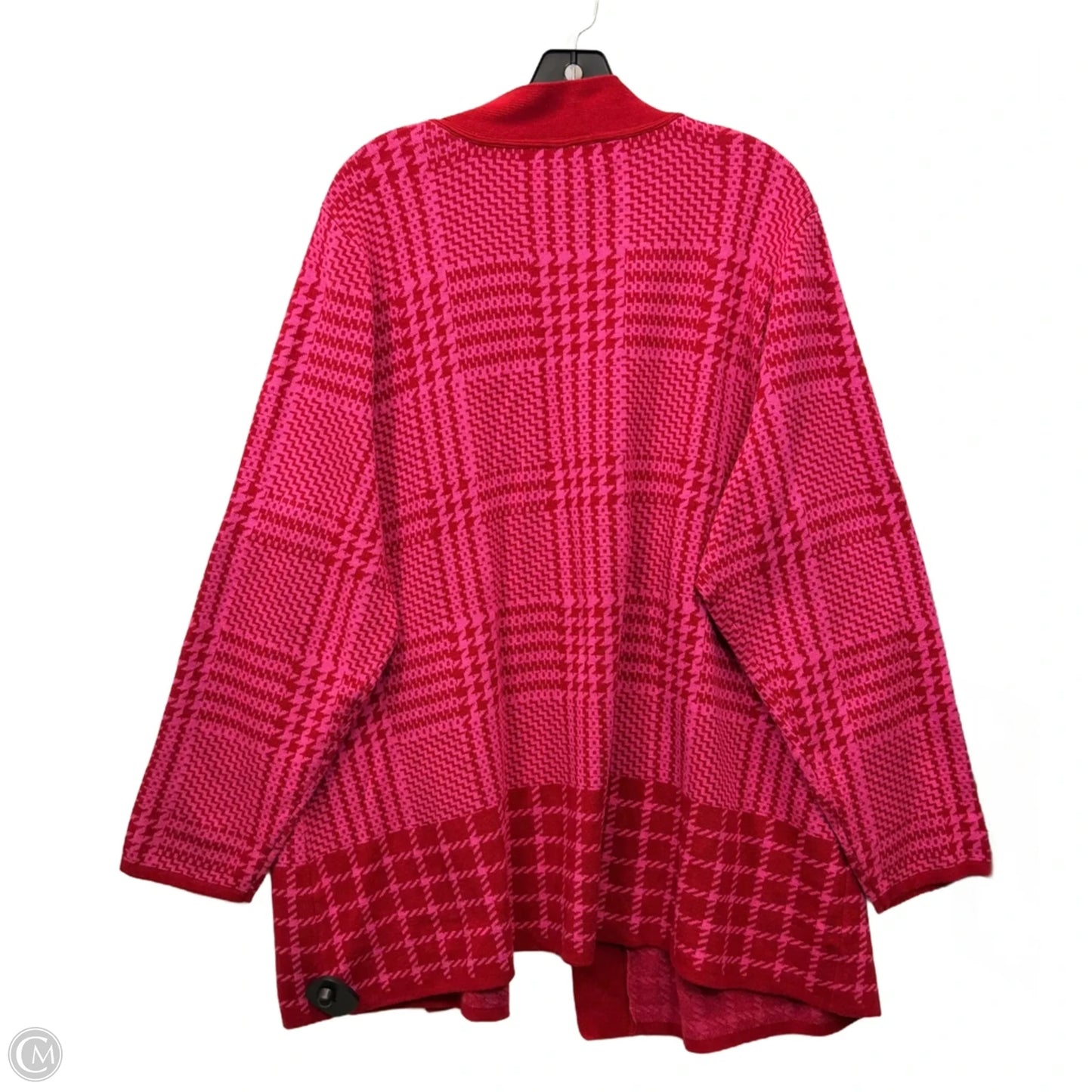 Sweater Cardigan By Isaac Mizrahi Live Qvc In Pink & Red, Size: 2x