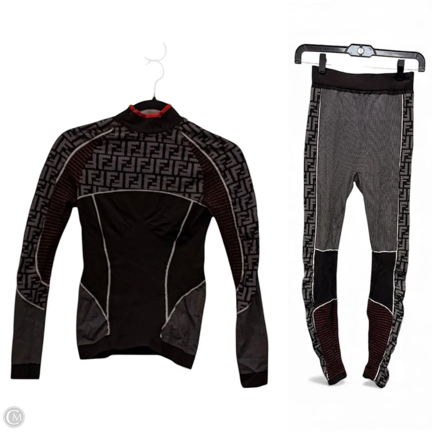 Pants Set 2pc By Fendi In Black & Red, Size: S