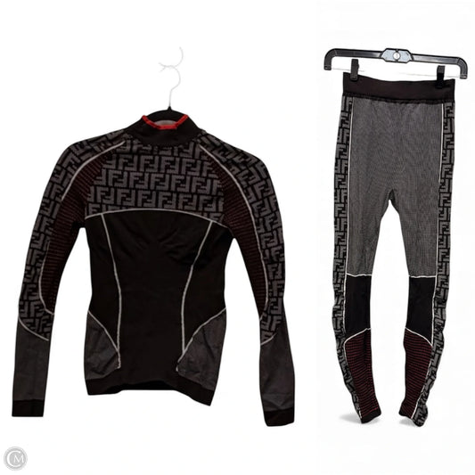 Pants Set 2pc By Fendi In Black & Red, Size: S