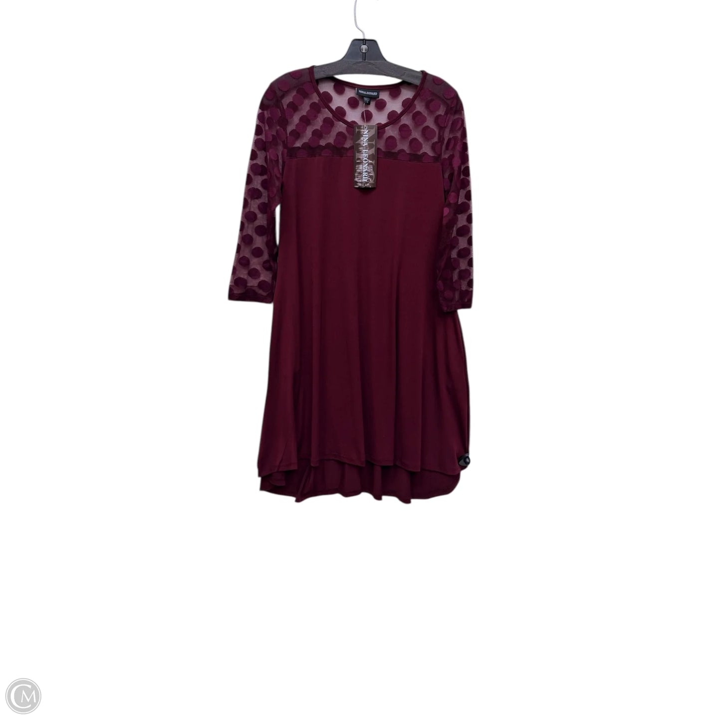 Dress Casual Midi By Nina Leonard In DEEP WINE, Size: S