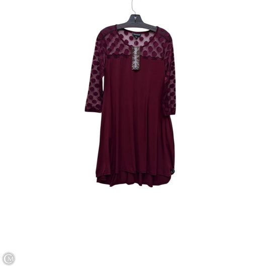 Dress Casual Midi By Nina Leonard In DEEP WINE, Size: S