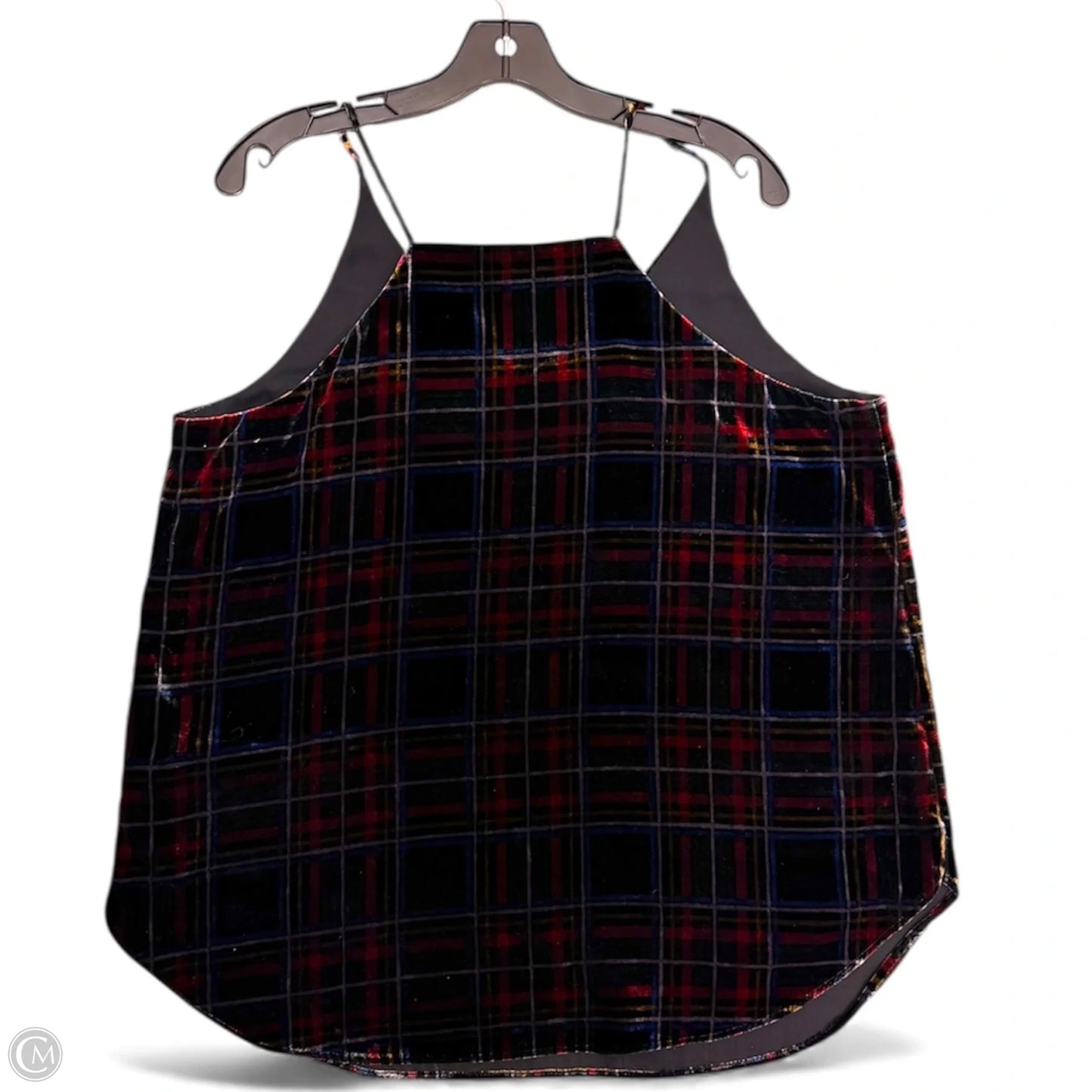 Top Sleeveless By Loft In Plaid Pattern, Size: L