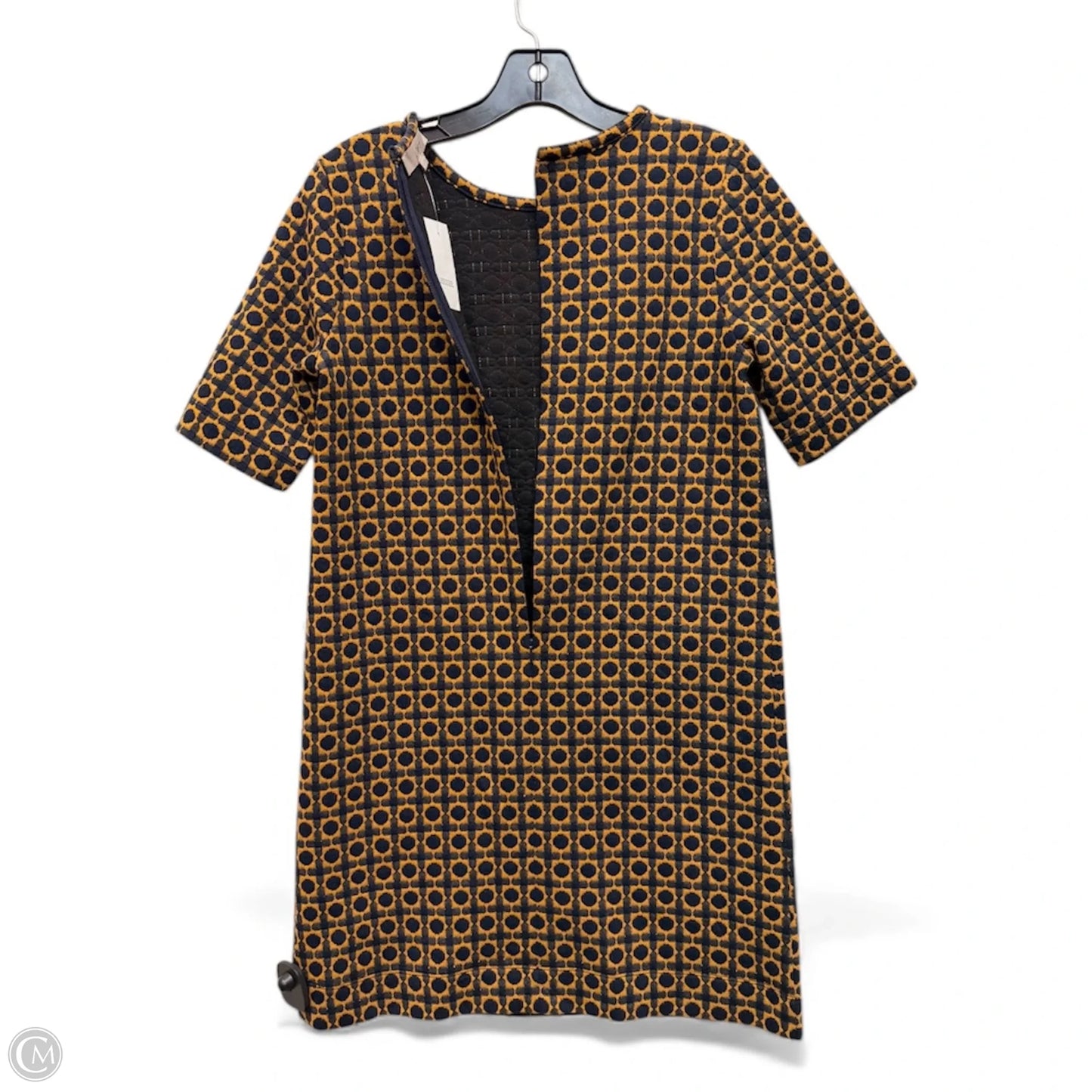 Dress Casual Midi By Loft In Navy & Yellow, Size: Xs