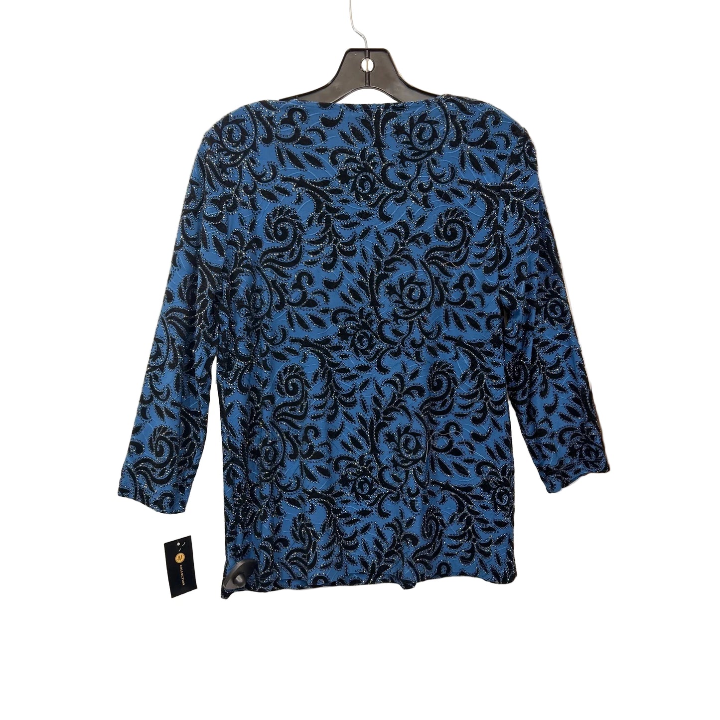 Top Long Sleeve By Jm Collections In Black & Blue, Size: S