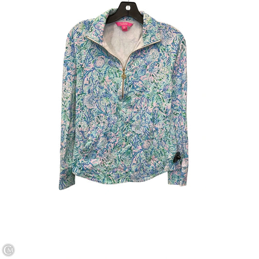 Top Long Sleeve By Lilly Pulitzer In Blue & White, Size: Xxs
